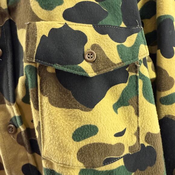 Vintage Key Imperial Sanforized Frogskin Camo Button Front Mens XL - Picture 2 of 7